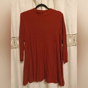 Burnt orange semi turtle neck with half sleeves